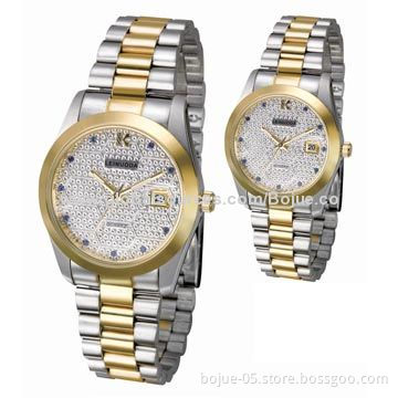 2014 New Products High-quality Couples Stainless Steel Watches with Stainless Steel Buckle